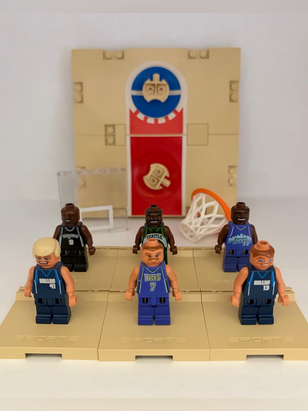 LEGO NBA 6 Basketball Minifigures with stands